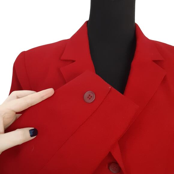 Vintage 90s Red Blazer Jacket 100% New Wool Woolmark Size 10P Norton McNaughton - Picture 4 of 11
